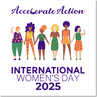 IWD International Women's Day 2025 Accelerate Action Womens Posters and Art